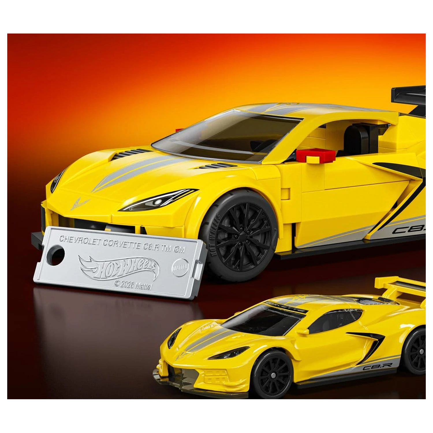 Hot Wheels Speed Mattel Brick Shop Stavebnice 1/32 '20 Corvette C8.R fotografii produktu