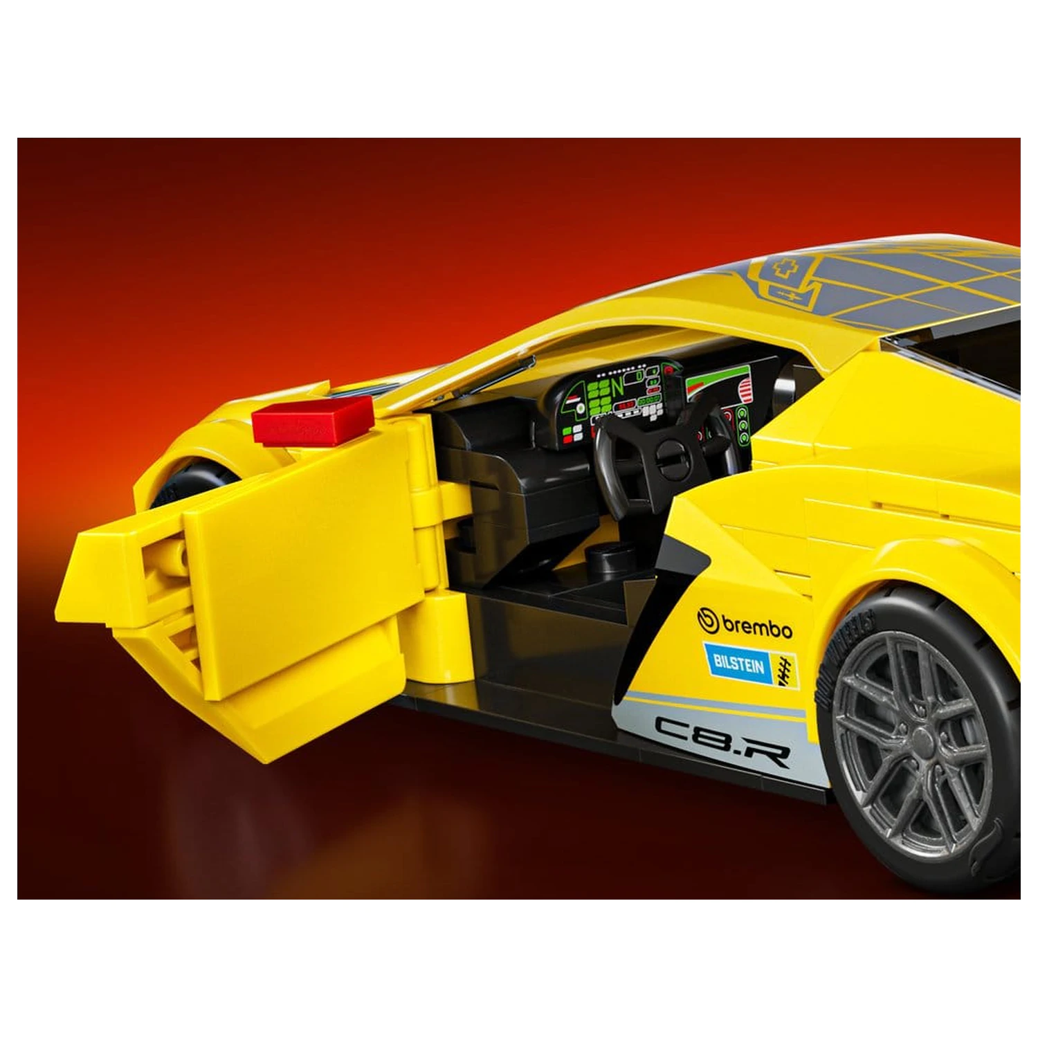 Hot Wheels Speed Mattel Brick Shop Stavebnice 1/32 '20 Corvette C8.R fotografii produktu