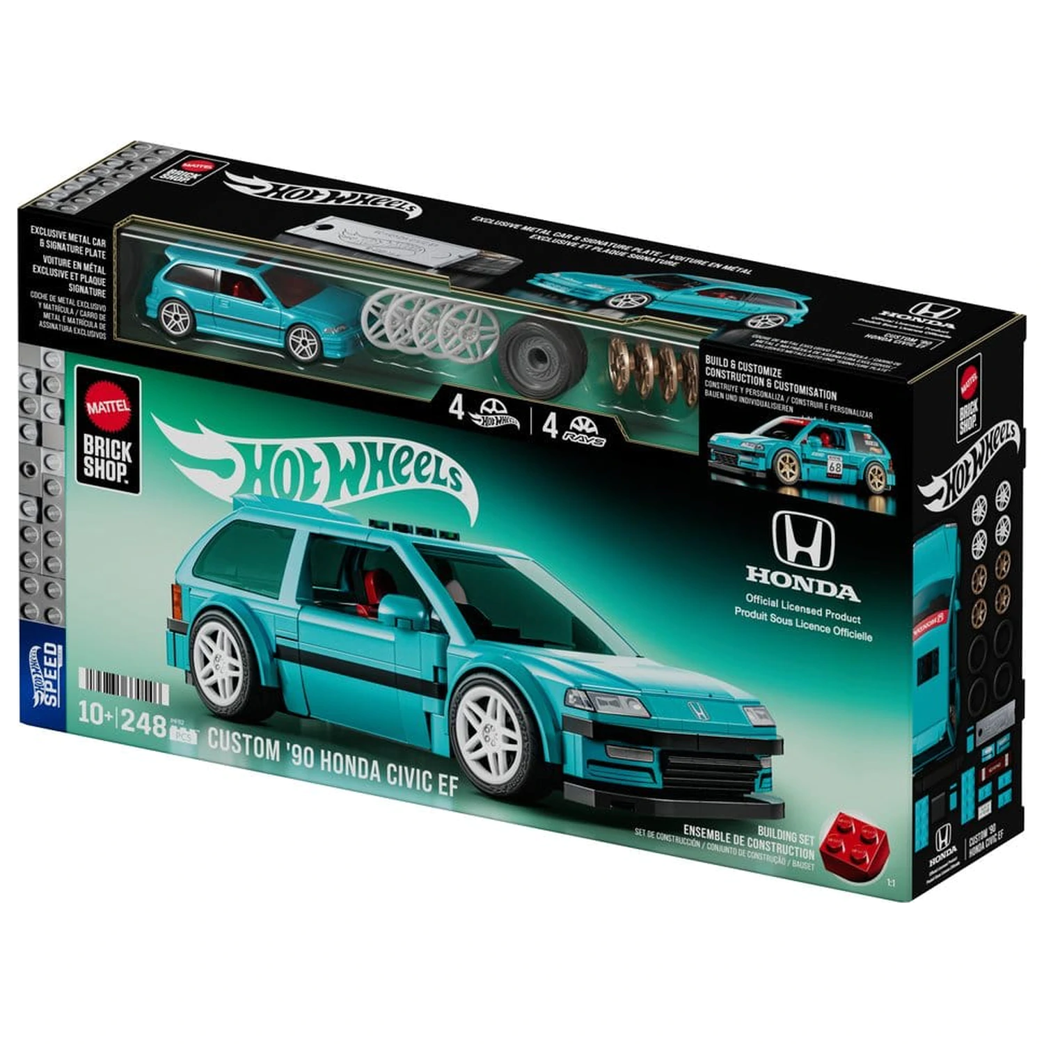 Hot Wheels Speed Series Mattel Brick Shop Stavebnice 1/32 Custom ’90 Honda Civic EF fotografii produktu