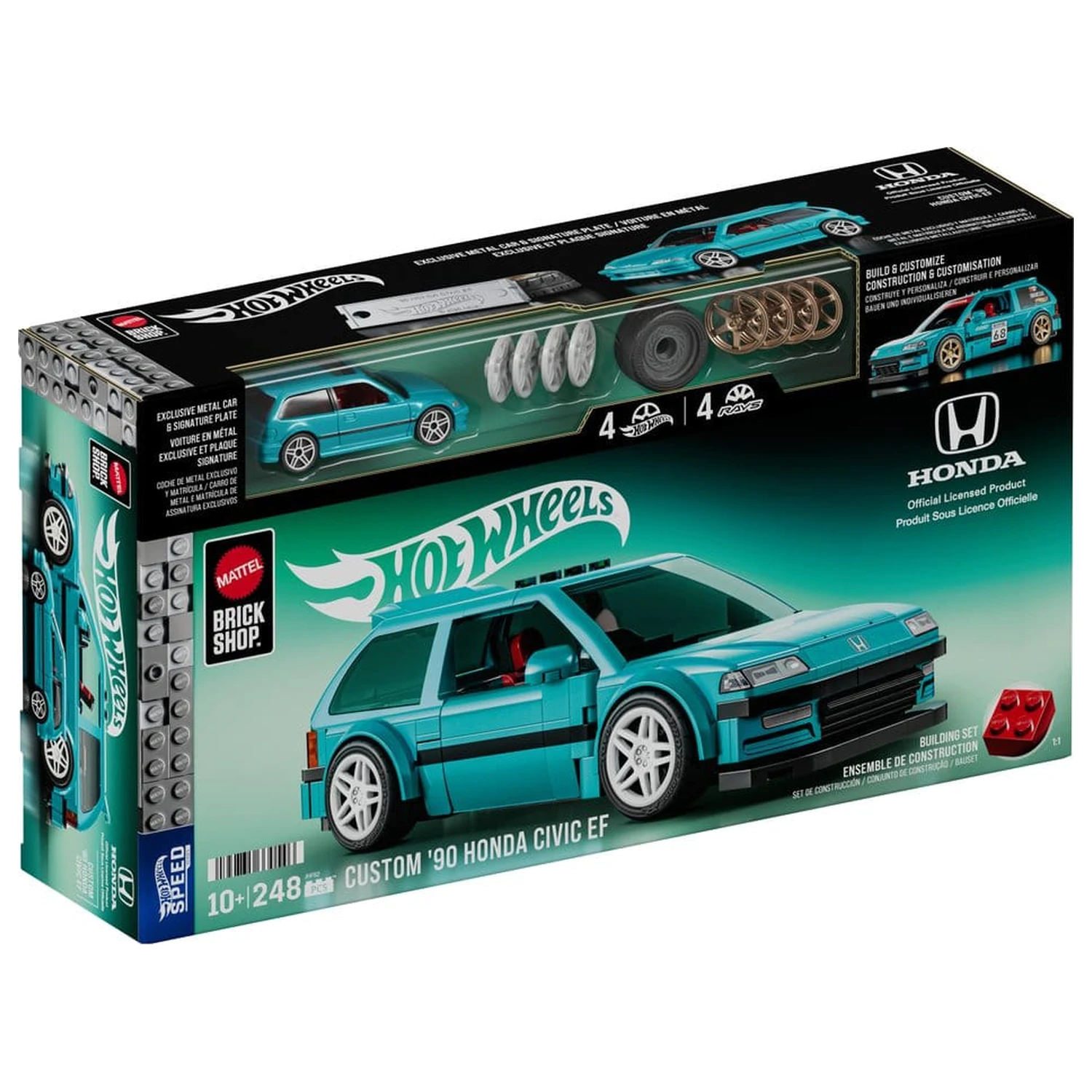 Hot Wheels Speed Series Mattel Brick Shop Stavebnice 1/32 Custom ’90 Honda Civic EF fotografii produktu