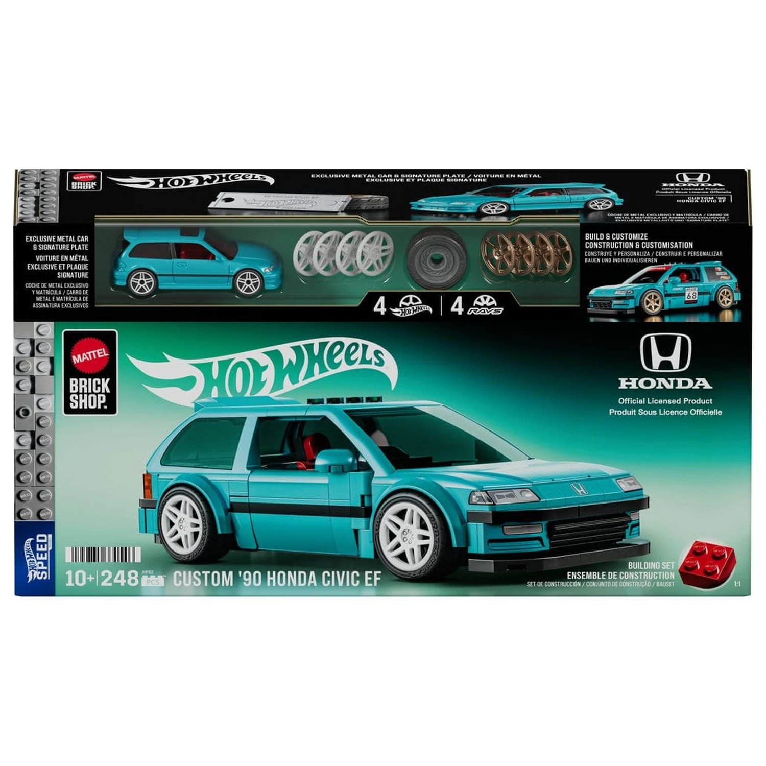 Hot Wheels Speed Series Mattel Brick Shop Stavebnice 1/32 Custom ’90 Honda Civic EF fotografii produktu