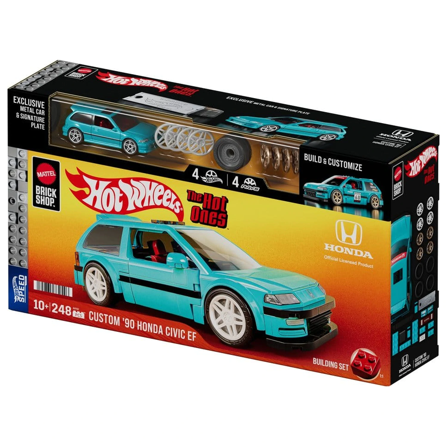 Hot Wheels Speed Series Mattel Brick Shop Stavebnice 1/32 Custom ’90 Honda Civic EF fotografii produktu
