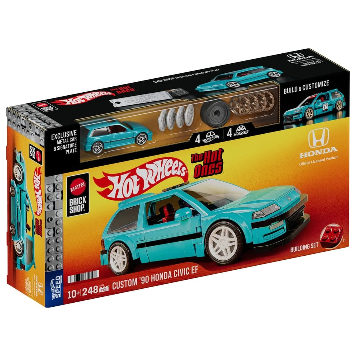 Hot Wheels Speed Series Mattel Brick Shop Stavebnice 1/32 Custom ’90 Honda Civic EF fotografii produktu