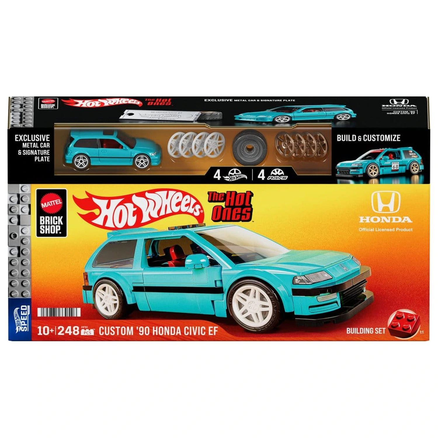 Hot Wheels Speed Series Mattel Brick Shop Stavebnice 1/32 Custom ’90 Honda Civic EF fotografii produktu