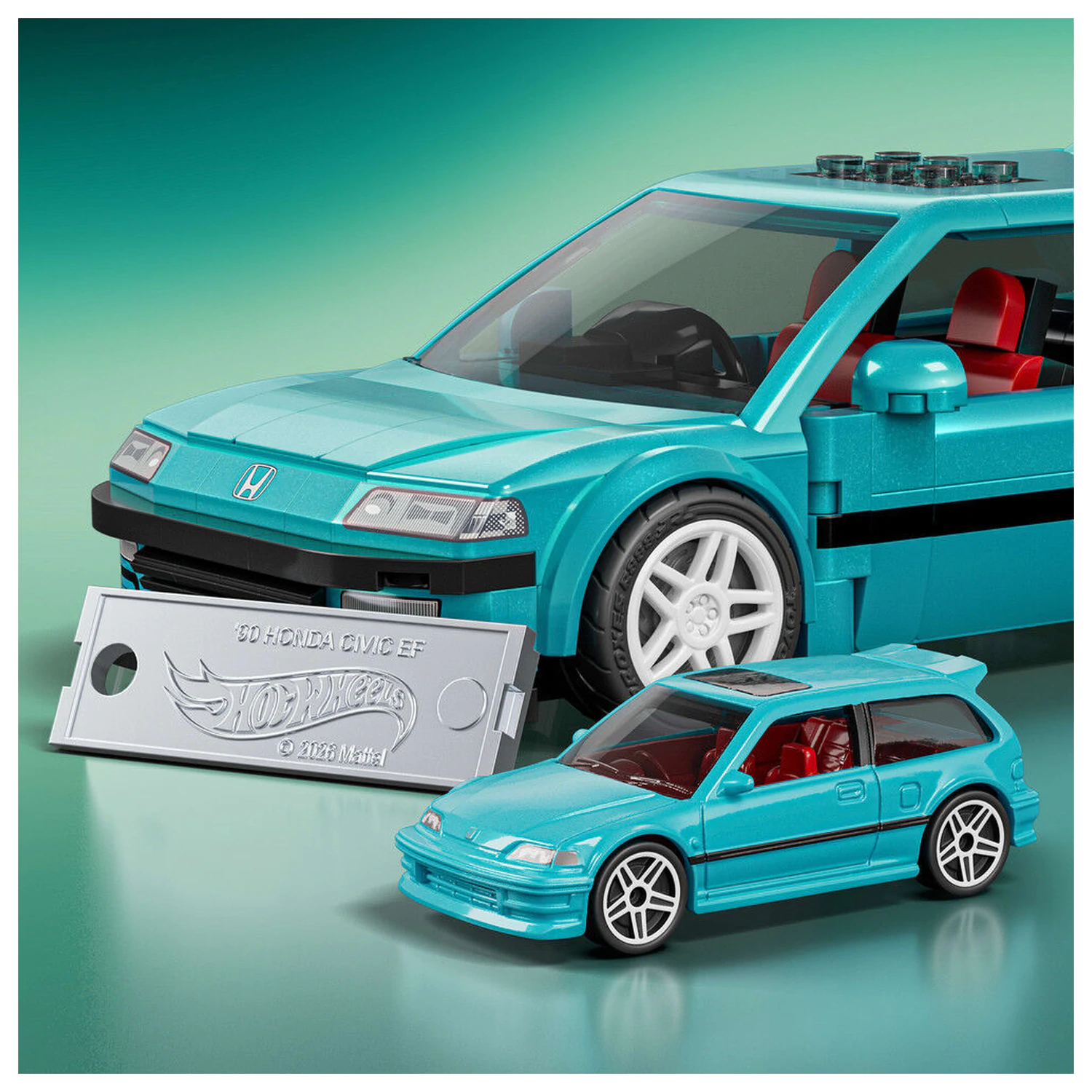 Hot Wheels Speed Series Mattel Brick Shop Stavebnice 1/32 Custom ’90 Honda Civic EF fotografii produktu