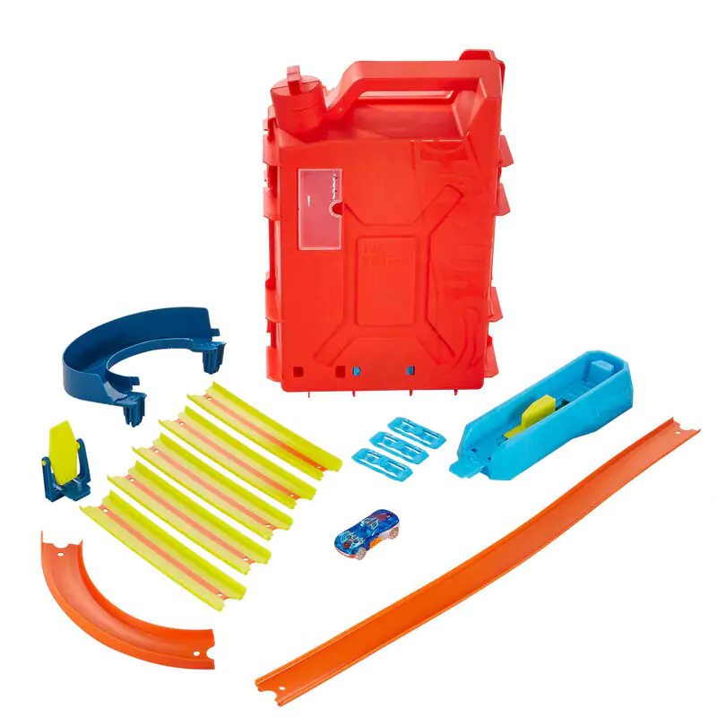 Hot Wheels Track Builder Kaskadérská sada v plechovce fotografii produktu