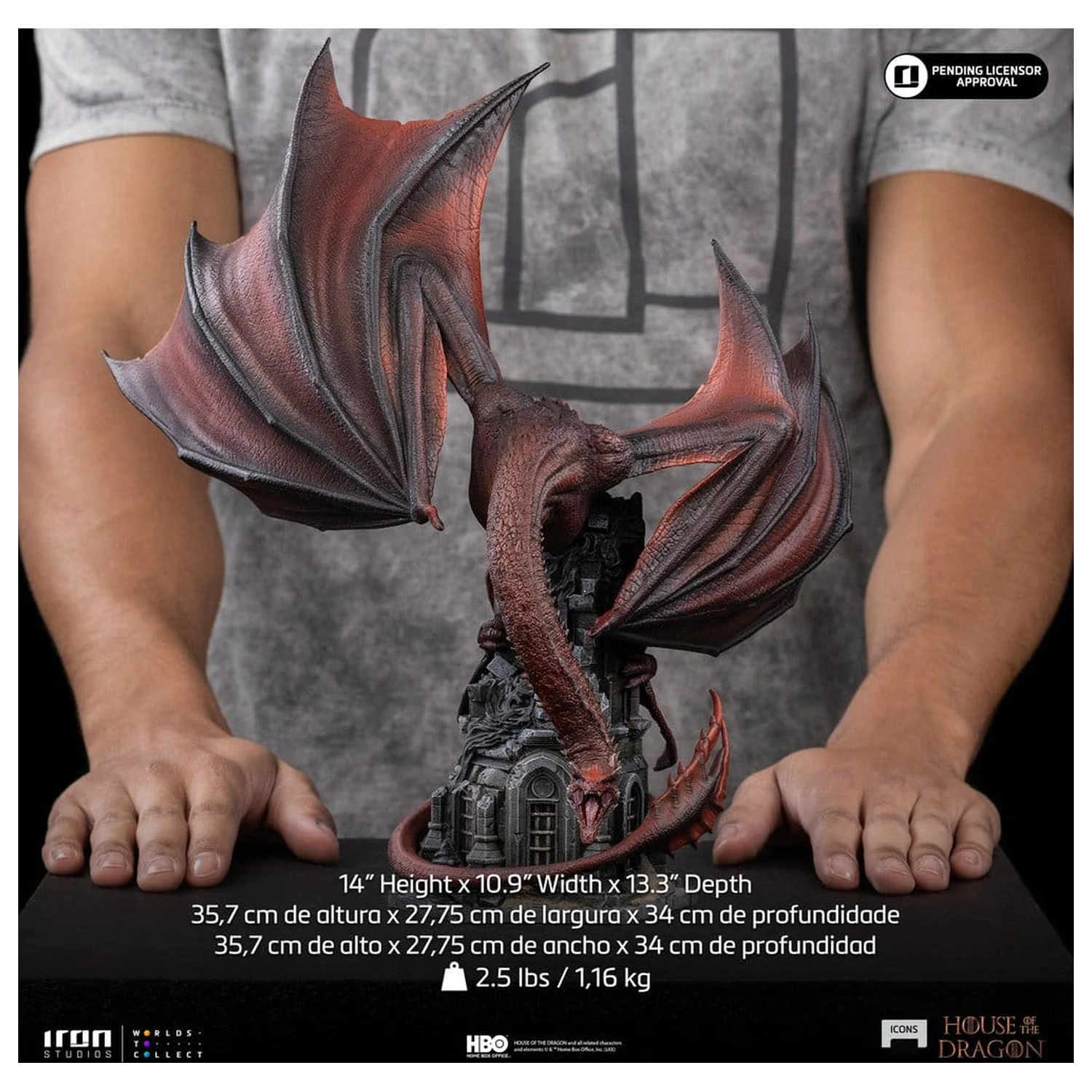 House of the Dragon Icons Socha Caraxes 36 cm fotografii produktu