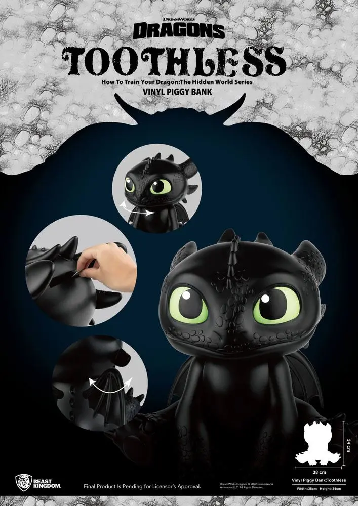 How To Train Your Dragon Piggy Vinyl Bank Toothless 30 cm - pokladnička fotografii produktu