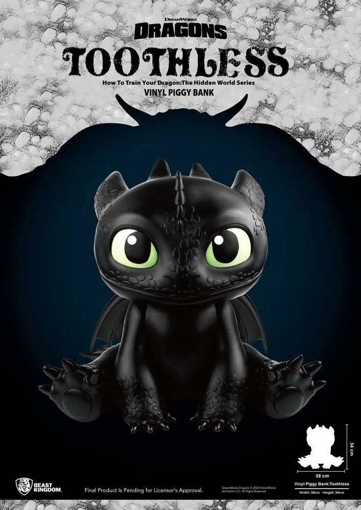 How To Train Your Dragon Piggy Vinyl Bank Toothless 30 cm - pokladnička fotografii produktu