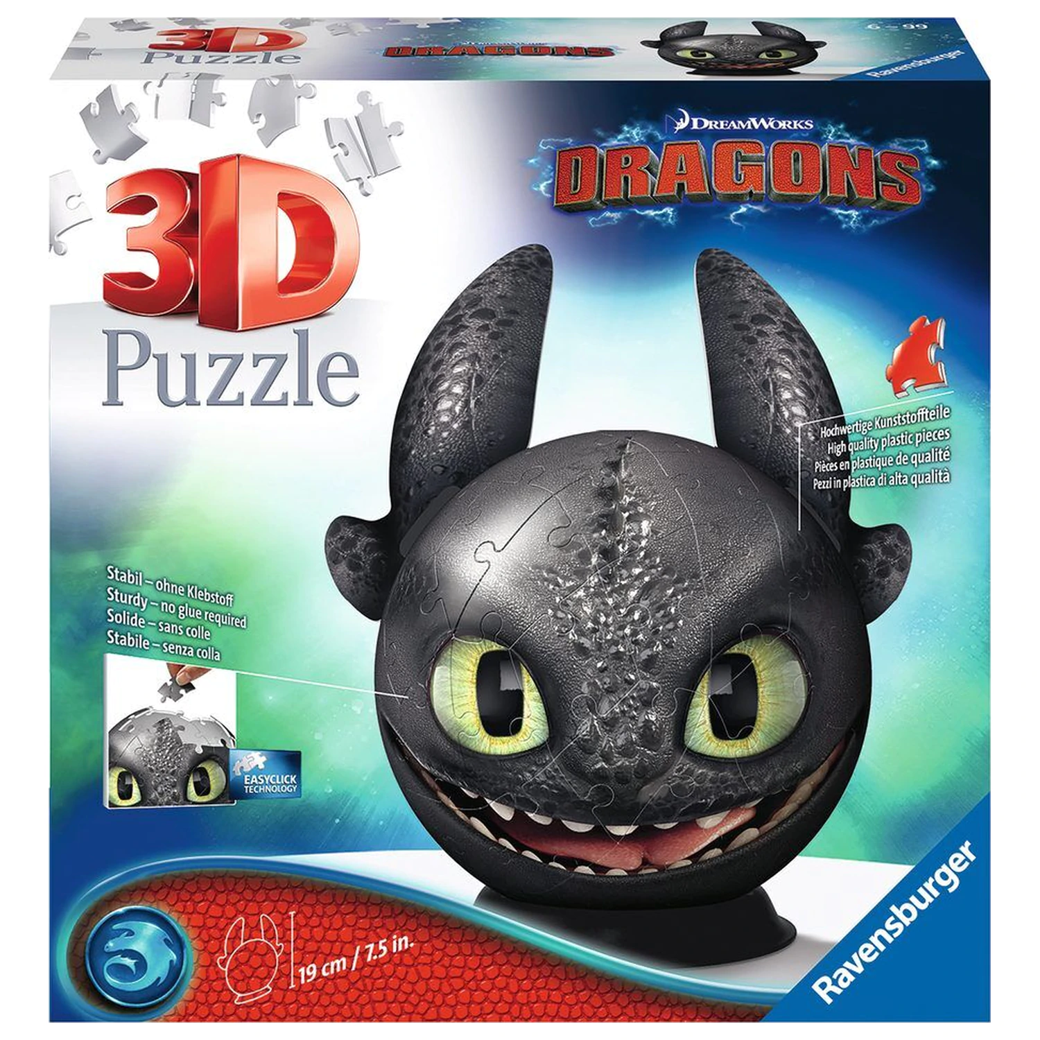 How to Train Your Dragon Bezzubka 3D puzzle koule 72ks fotografii produktu