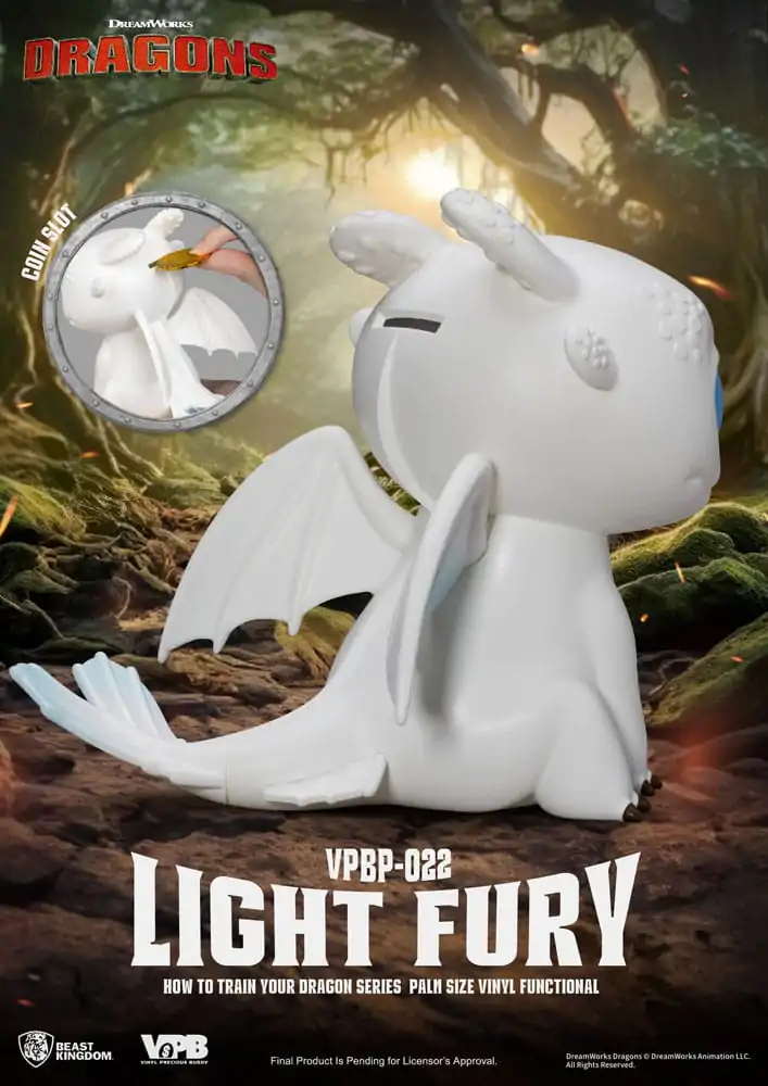 How To Train Your Dragon Prasátko Vinylová banka Light Fury 12 cm fotografii produktu