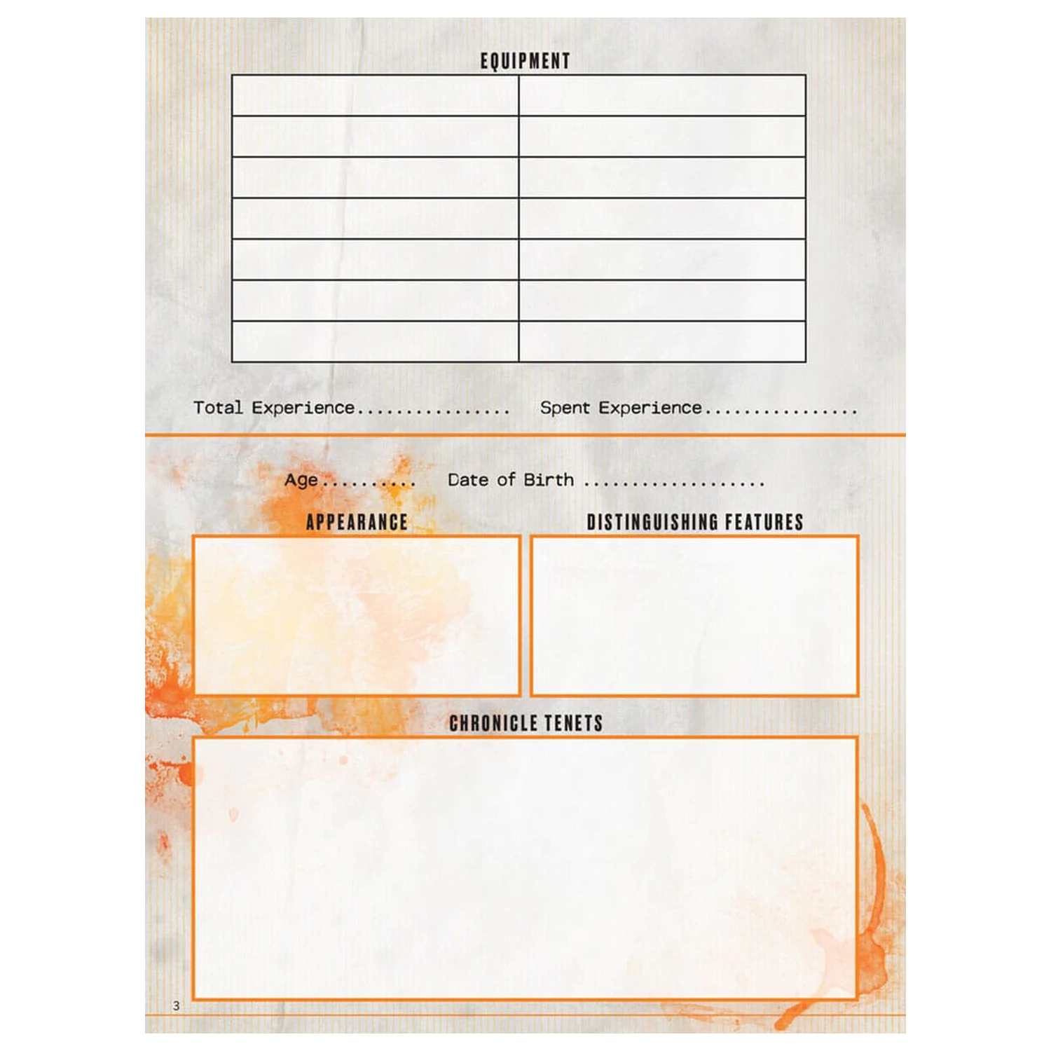 Hunter: The Reckoning 5th Edition RPG deník Rozšířený list postavy deník *Anglická verze* fotografii produktu