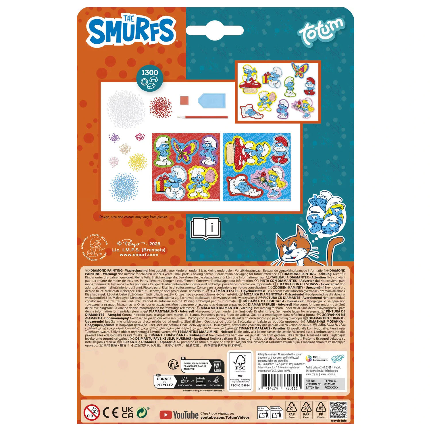 The Smurfs Happy Diamond Dotz Sticker, 9 kusů fotografii produktu
