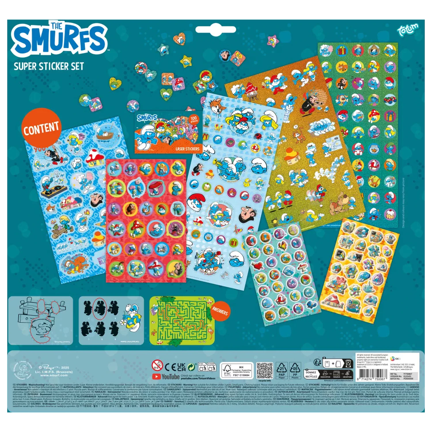 The Smurfs Happy Super sada nálepek fotografii produktu
