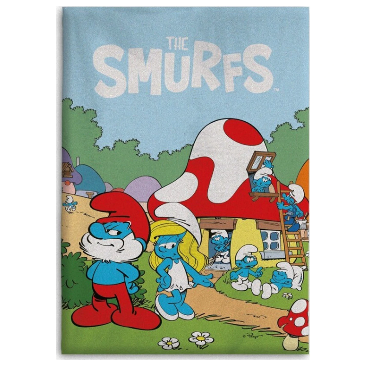 The Smurfs Village Life Flannel deka 110x150cm fotografii produktu