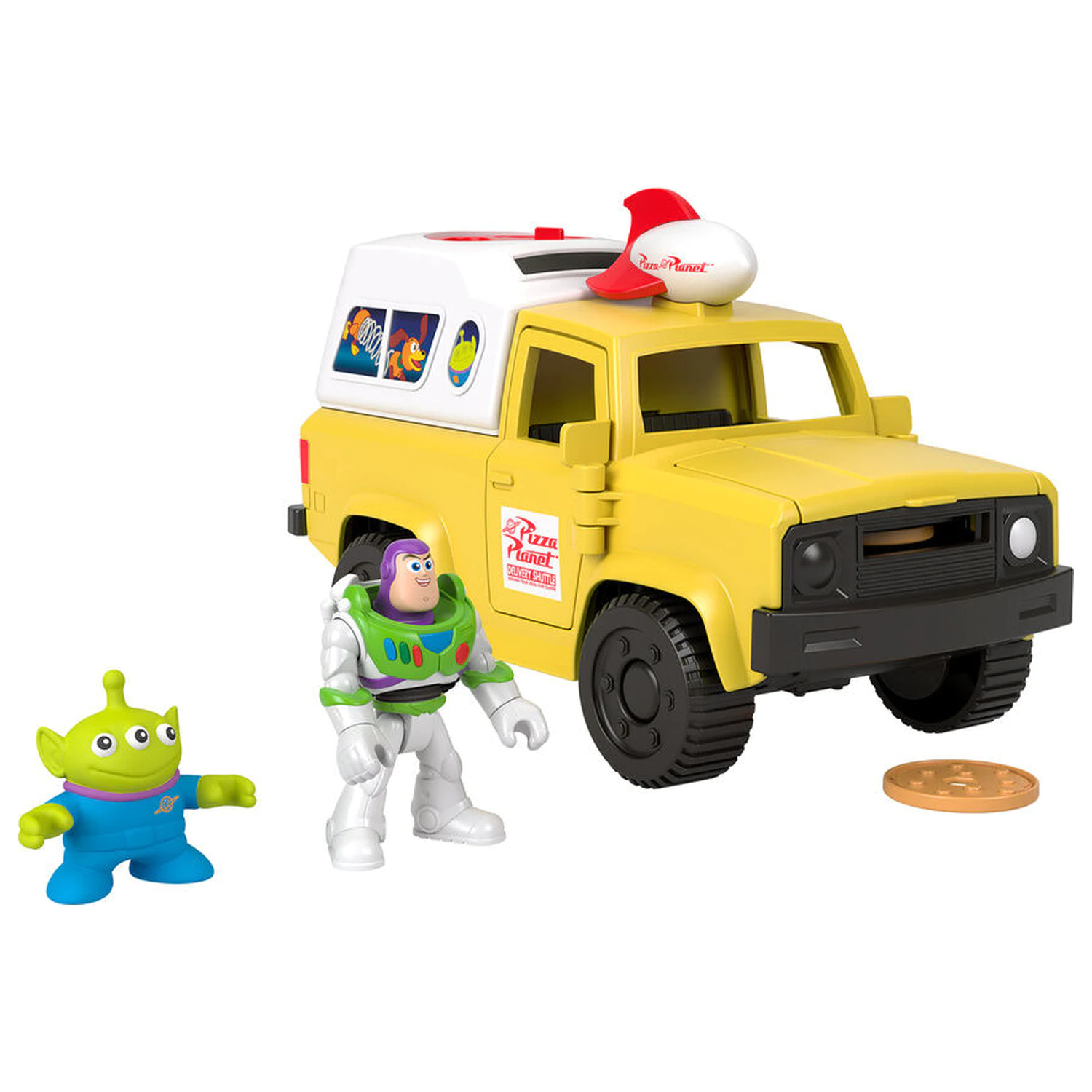 Imaginext Disney Pixar Toy Story Pizza Planet náklaďák + figurky Buzz Lightyear a Alien fotografii produktu