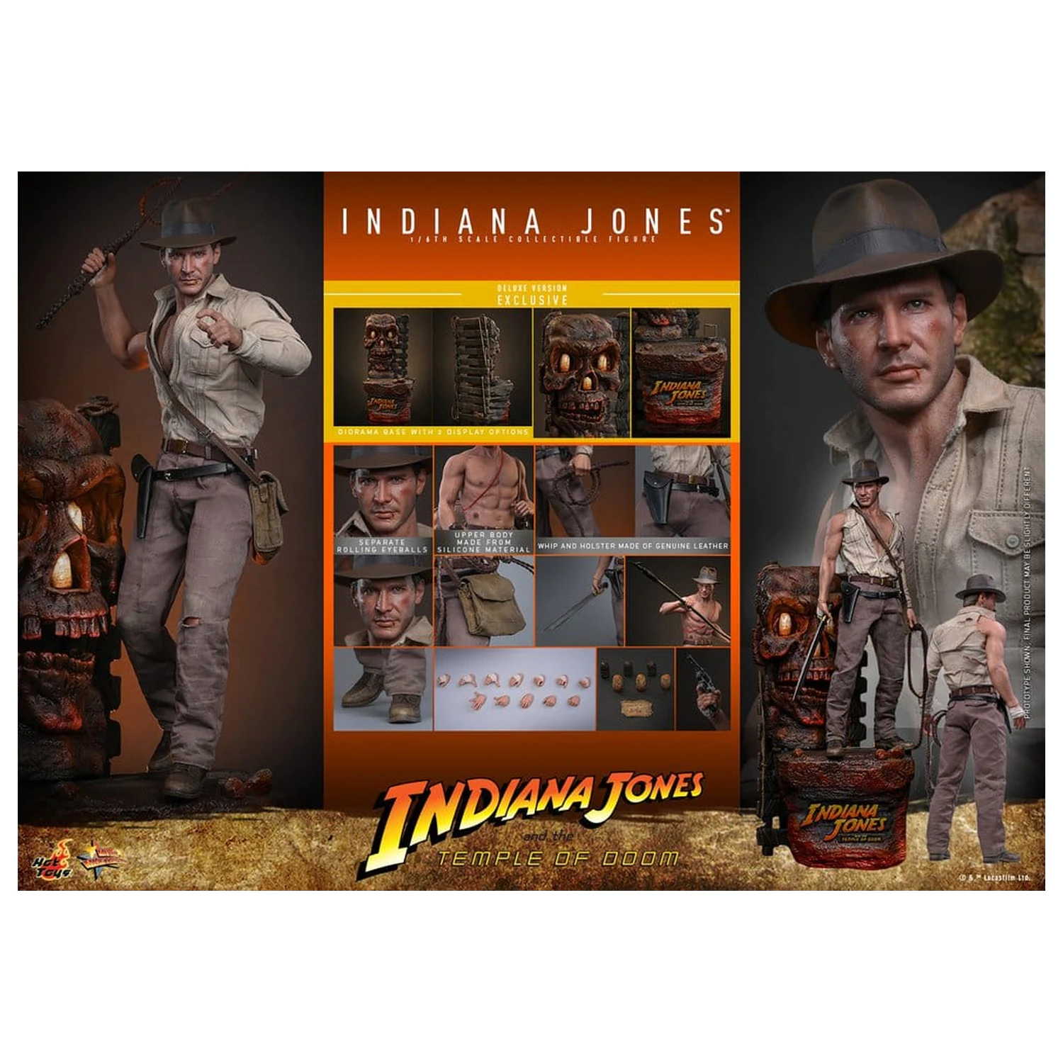 Indiana Jones Movie Masterpiece akční figurka 1/6 Indiana Jones (Deluxe Version) 30 cm fotografii produktu