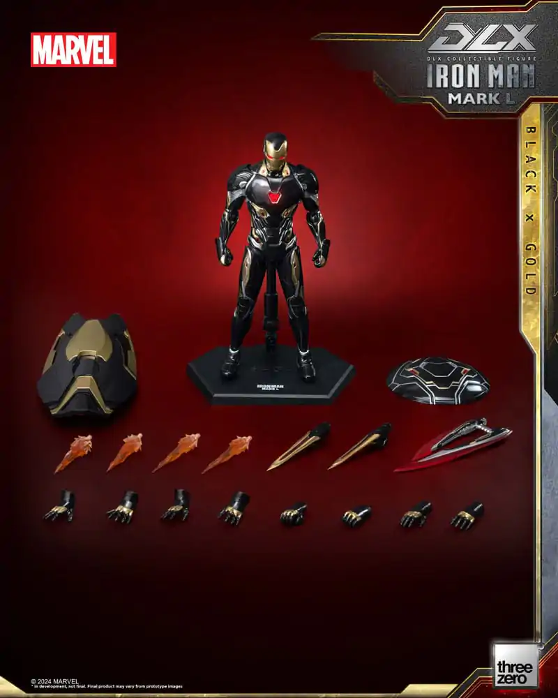 Akční figurka Infinity Saga DLX 1/12 Iron Man Mark 50 (Black X Gold) 17 cm fotografii produktu