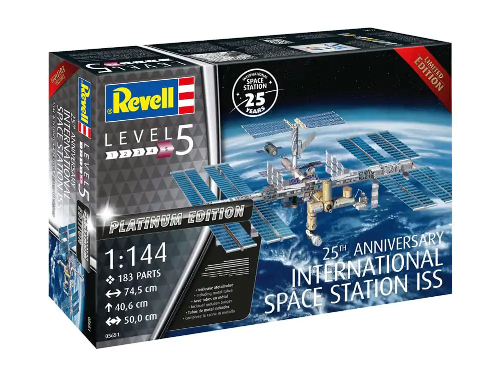 Dárková sada modelu Mezinárodní vesmírné stanice ISS 1/144 25. výročí Platinová edice 74 cm fotografii produktu