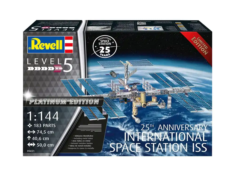 Dárková sada modelu Mezinárodní vesmírné stanice ISS 1/144 25. výročí Platinová edice 74 cm fotografii produktu