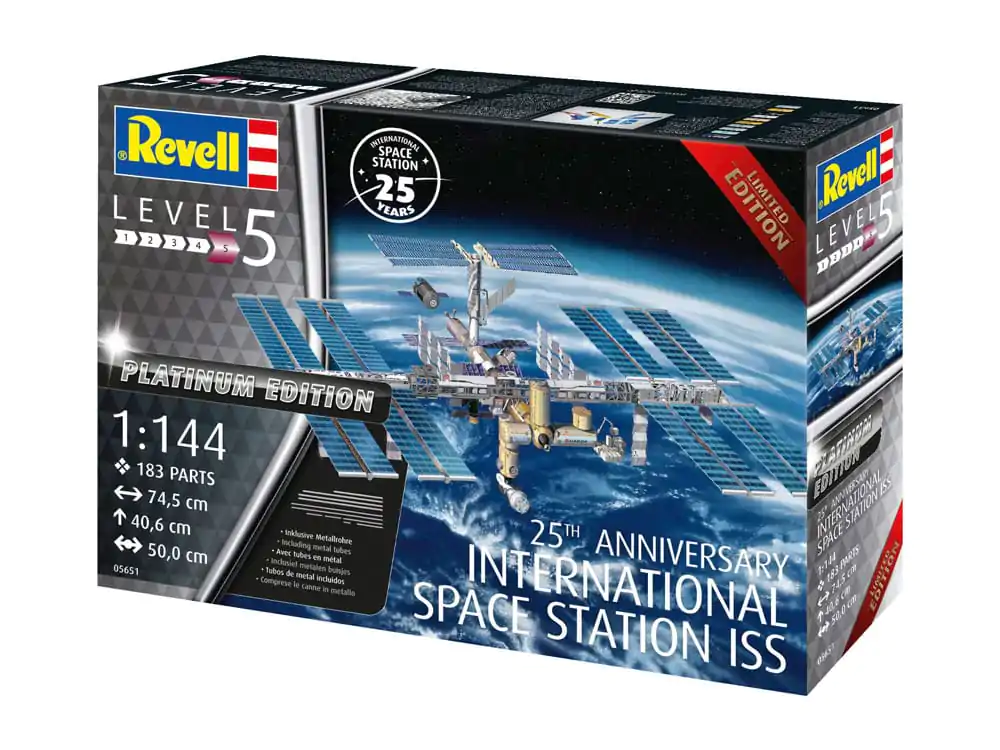 Dárková sada modelu Mezinárodní vesmírné stanice ISS 1/144 25. výročí Platinová edice 74 cm fotografii produktu