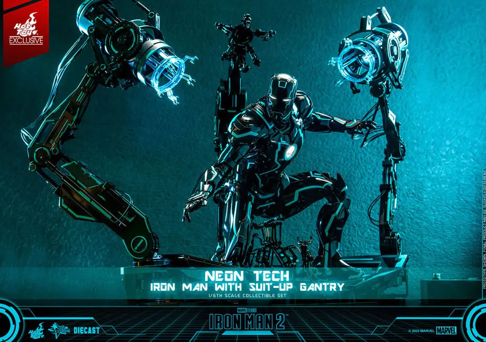 Iron Man 2 Action Figure 1/6 Neon Tech Iron Man s montážní rampou 32 cm fotografii produktu