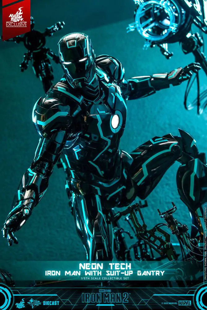 Iron Man 2 Action Figure 1/6 Neon Tech Iron Man s montážní rampou 32 cm fotografii produktu