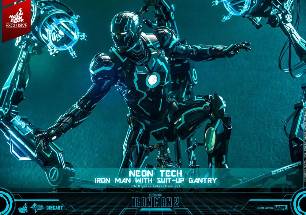 Iron Man 2 Action Figure 1/6 Neon Tech Iron Man s montážní rampou 32 cm fotografii produktu