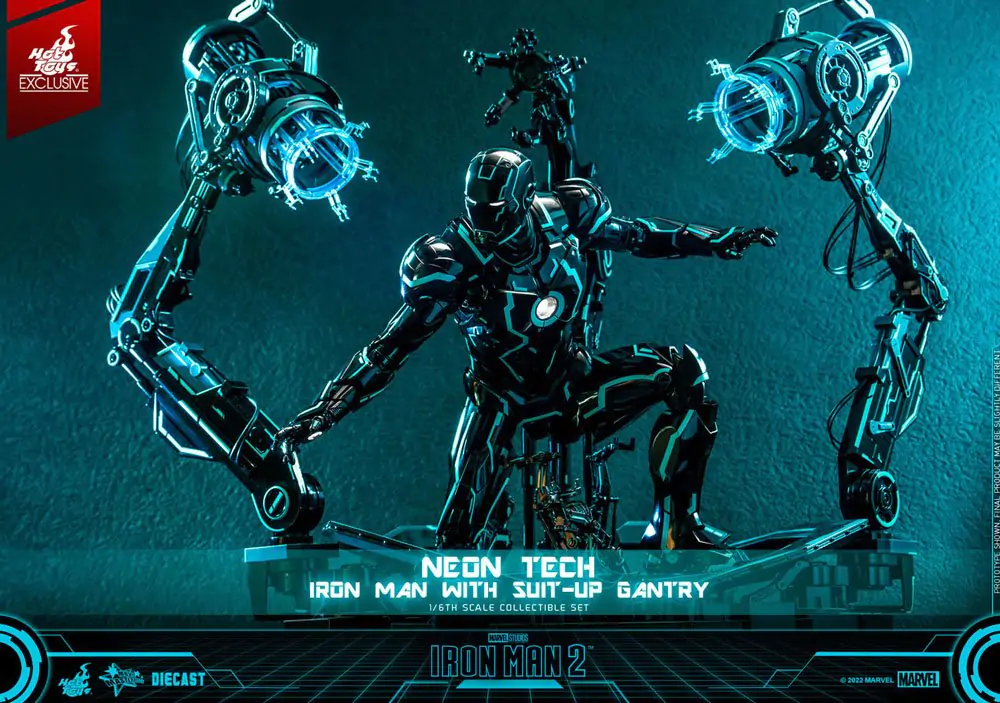 Iron Man 2 Action Figure 1/6 Neon Tech Iron Man s montážní rampou 32 cm fotografii produktu