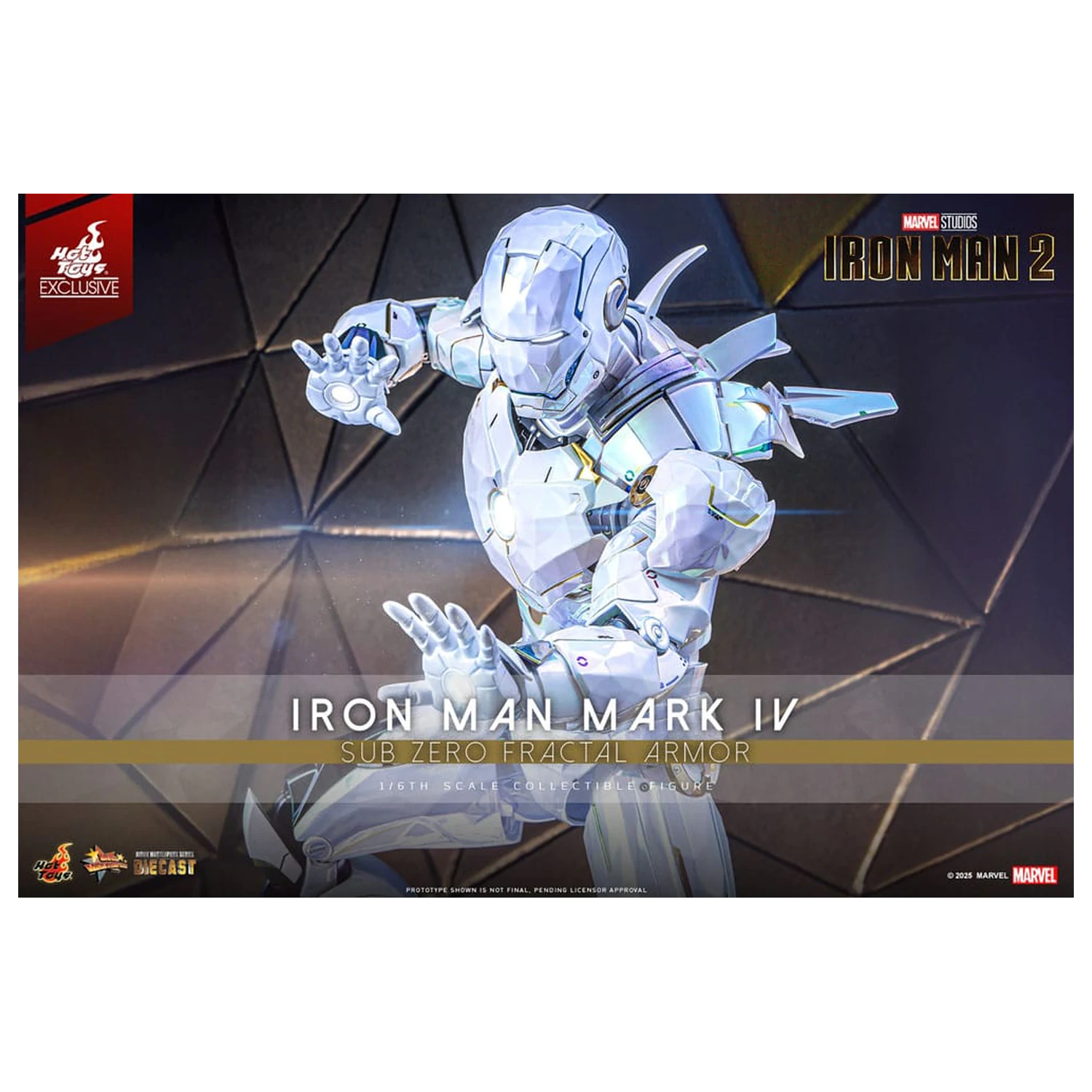 Iron Man 2 Movie Masterpiece tlakově litá akční figurka 1/6 Iron Man Mark IV (Sub-Zero Fractal Armor) Hot Toys Exkluzivní 33 cm fotografii produktu
