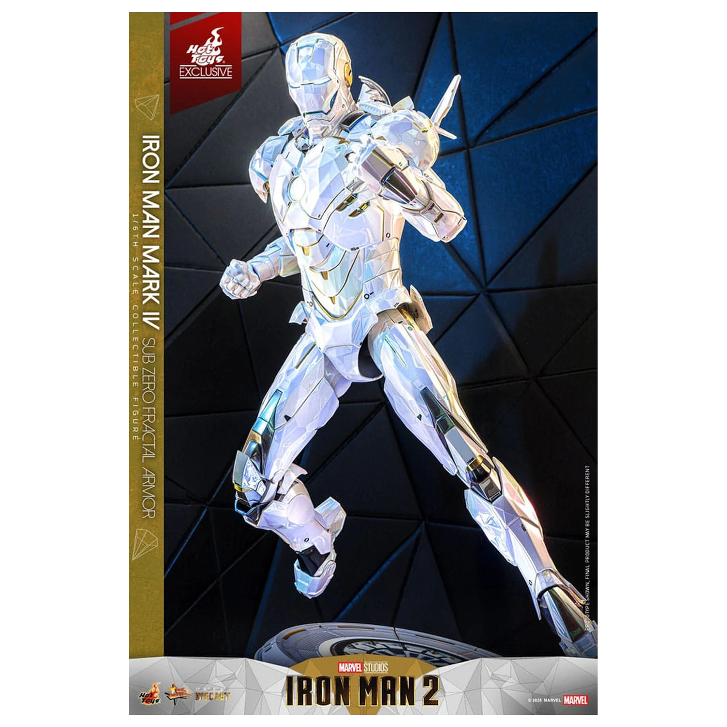 Iron Man 2 Movie Masterpiece tlakově litá akční figurka 1/6 Iron Man Mark IV (Sub-Zero Fractal Armor) Hot Toys Exkluzivní 33 cm fotografii produktu