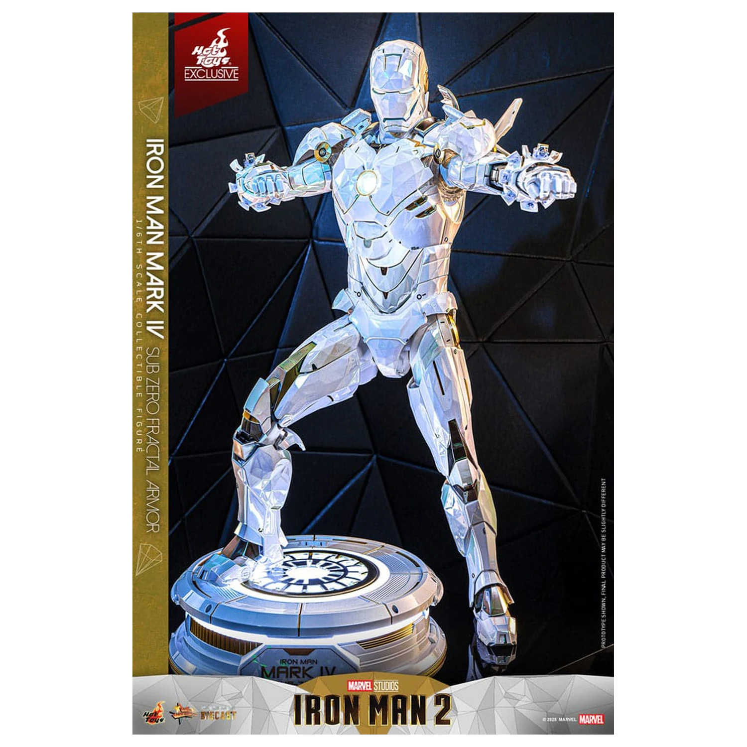 Iron Man 2 Movie Masterpiece tlakově litá akční figurka 1/6 Iron Man Mark IV (Sub-Zero Fractal Armor) Hot Toys Exkluzivní 33 cm fotografii produktu