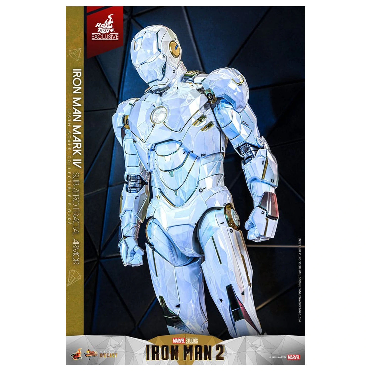 Iron Man 2 Movie Masterpiece tlakově litá akční figurka 1/6 Iron Man Mark IV (Sub-Zero Fractal Armor) Hot Toys Exkluzivní 33 cm fotografii produktu