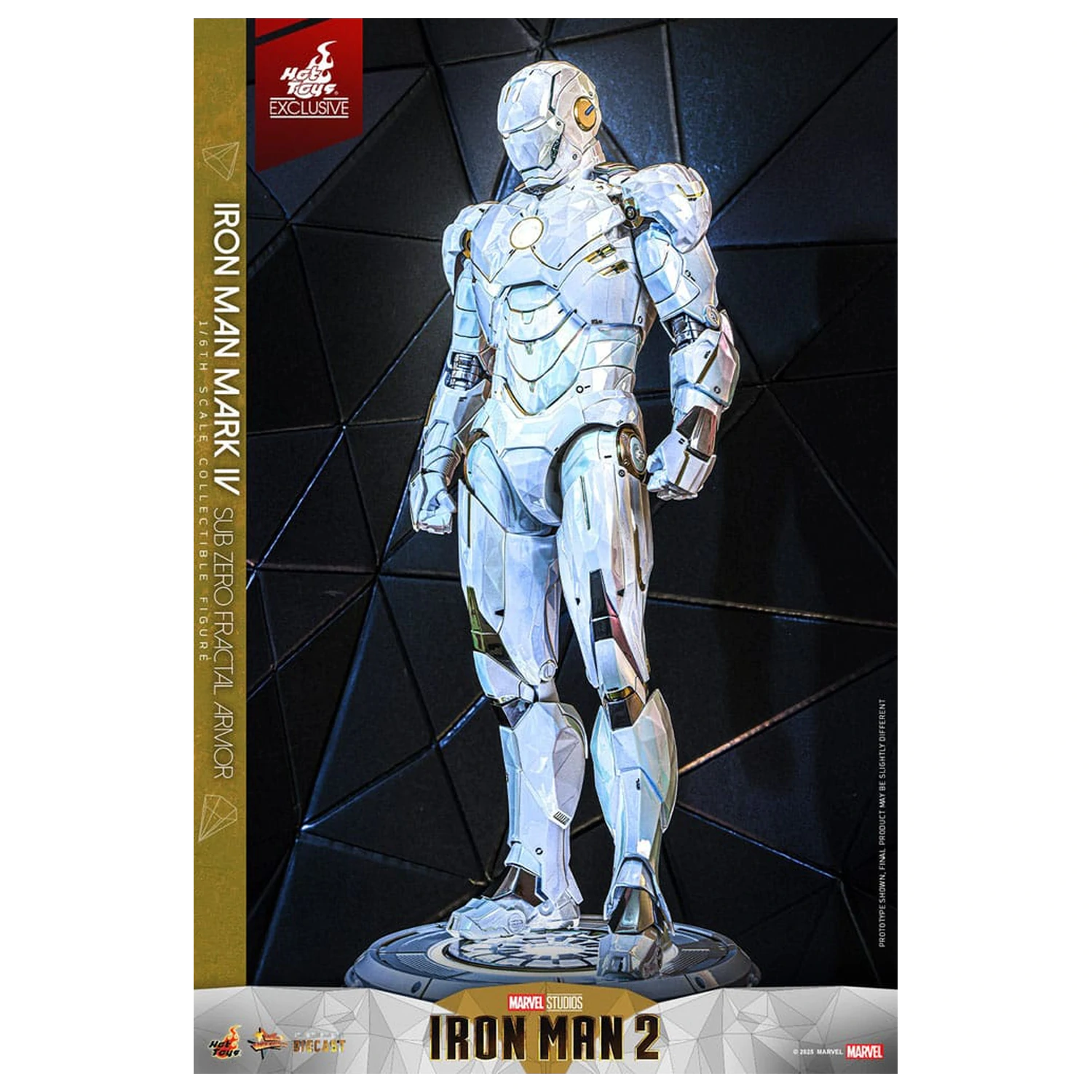 Iron Man 2 Movie Masterpiece tlakově litá akční figurka 1/6 Iron Man Mark IV (Sub-Zero Fractal Armor) Hot Toys Exkluzivní 33 cm fotografii produktu