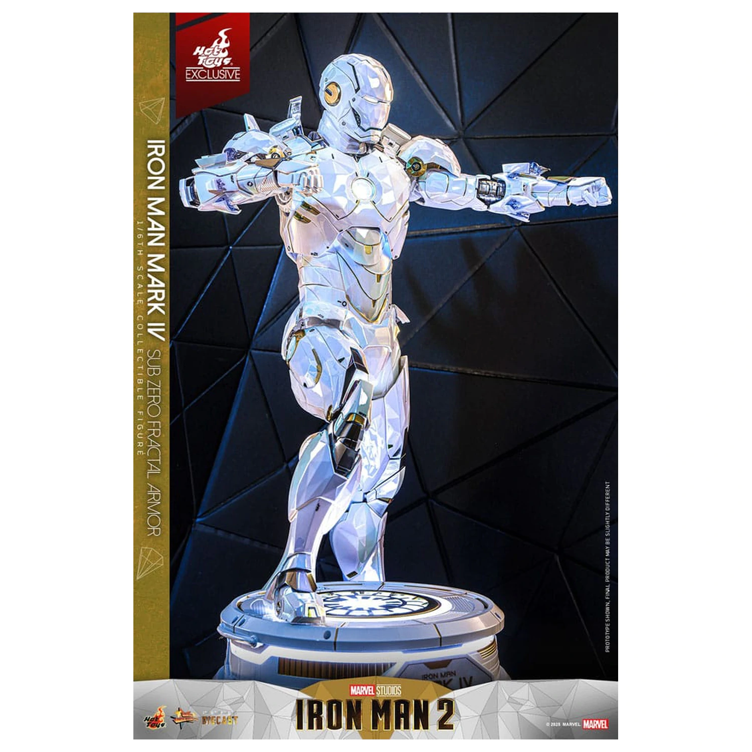 Iron Man 2 Movie Masterpiece tlakově litá akční figurka 1/6 Iron Man Mark IV (Sub-Zero Fractal Armor) Hot Toys Exkluzivní 33 cm fotografii produktu