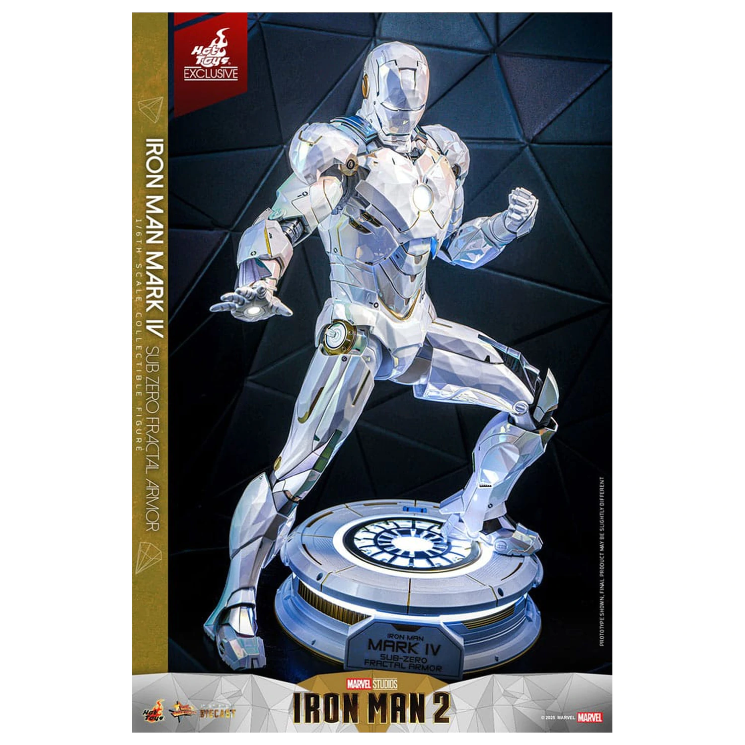 Iron Man 2 Movie Masterpiece tlakově litá akční figurka 1/6 Iron Man Mark IV (Sub-Zero Fractal Armor) Hot Toys Exkluzivní 33 cm fotografii produktu