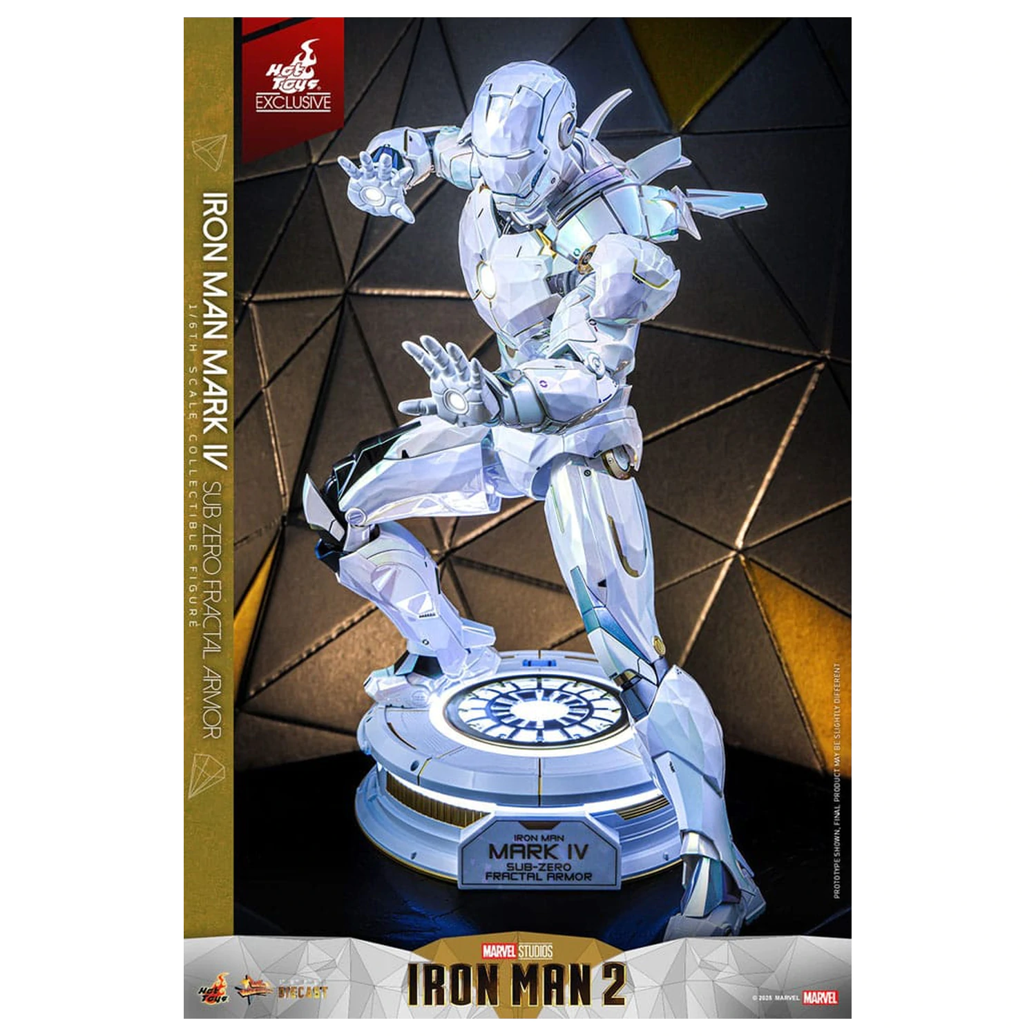 Iron Man 2 Movie Masterpiece tlakově litá akční figurka 1/6 Iron Man Mark IV (Sub-Zero Fractal Armor) Hot Toys Exkluzivní 33 cm fotografii produktu