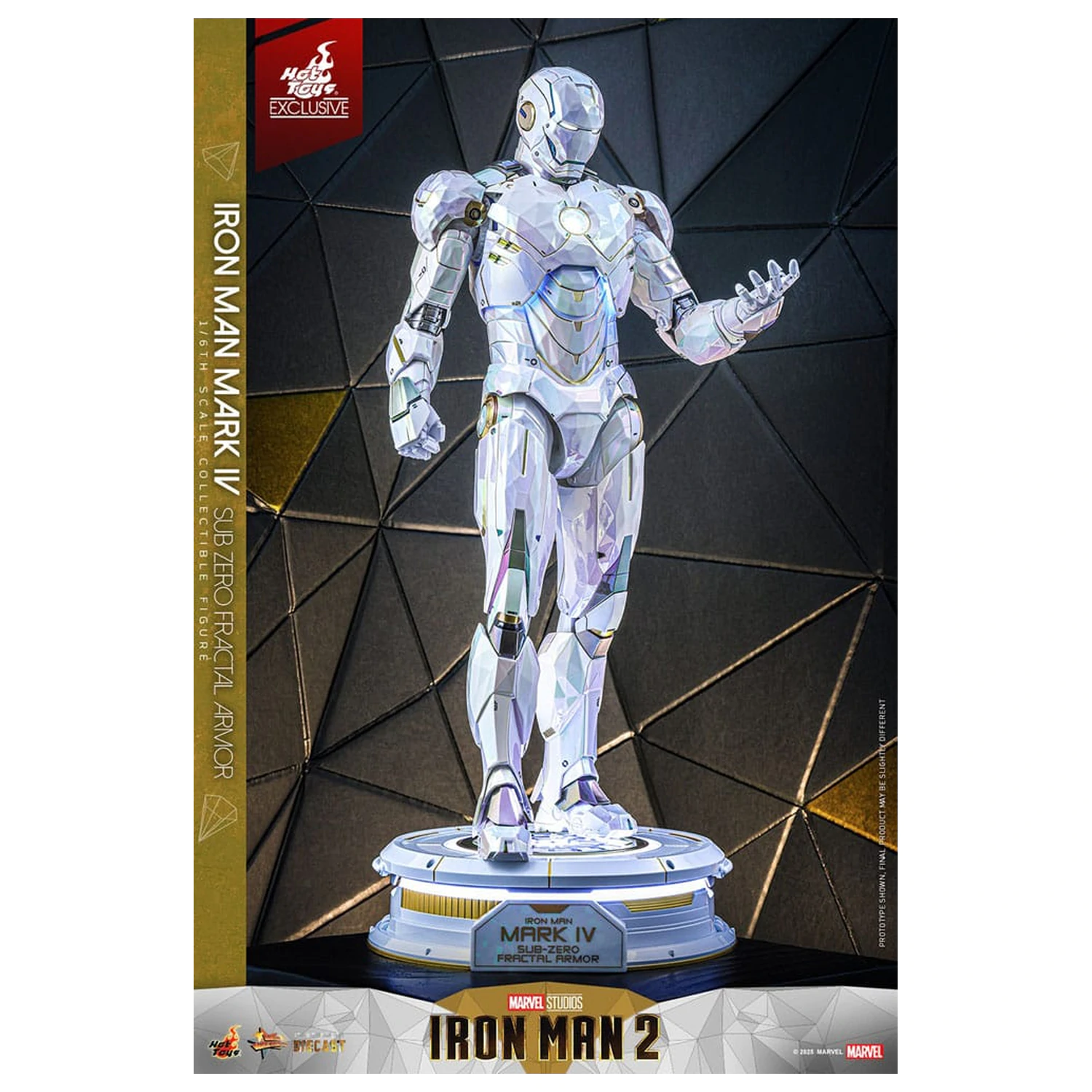 Iron Man 2 Movie Masterpiece tlakově litá akční figurka 1/6 Iron Man Mark IV (Sub-Zero Fractal Armor) Hot Toys Exkluzivní 33 cm fotografii produktu