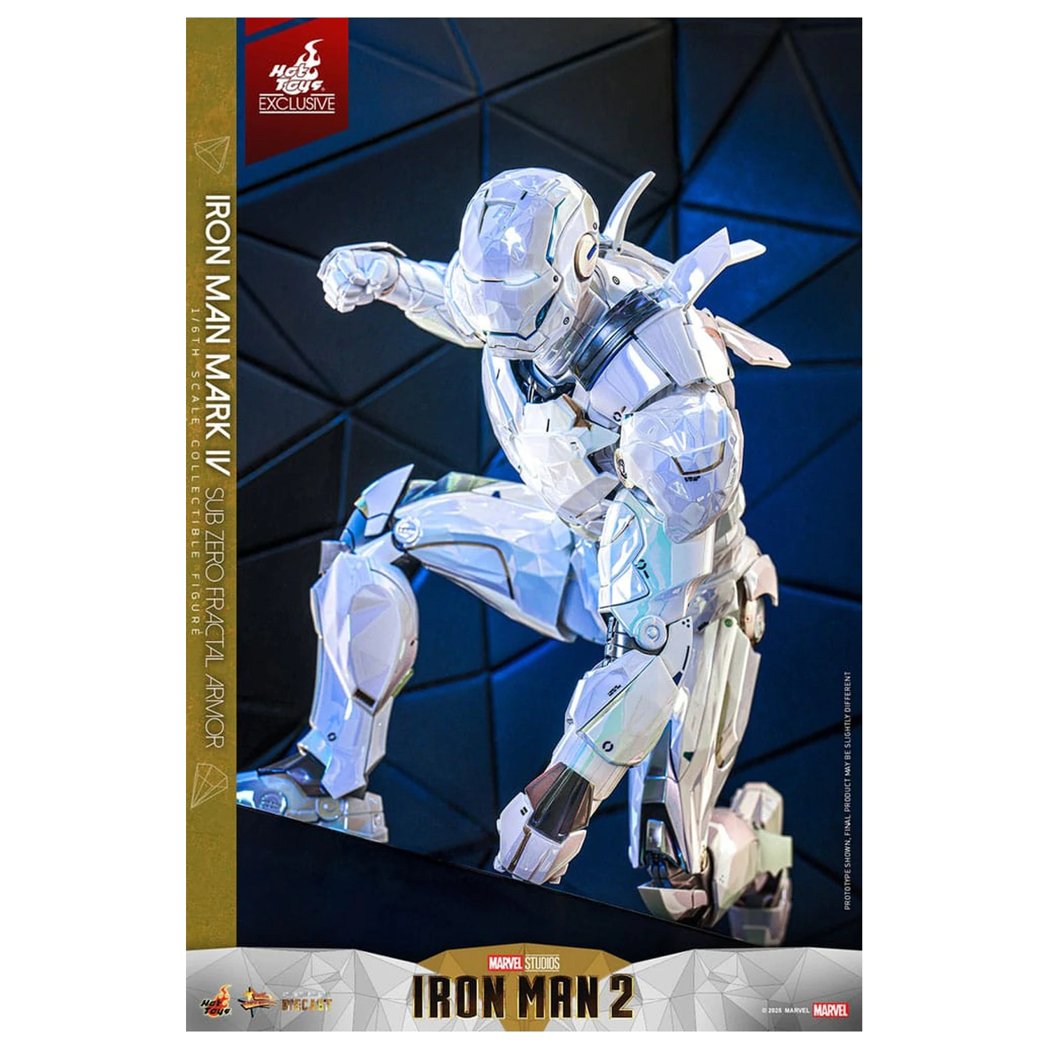 Iron Man 2 Movie Masterpiece tlakově litá akční figurka 1/6 Iron Man Mark IV (Sub-Zero Fractal Armor) Hot Toys Exkluzivní 33 cm fotografii produktu