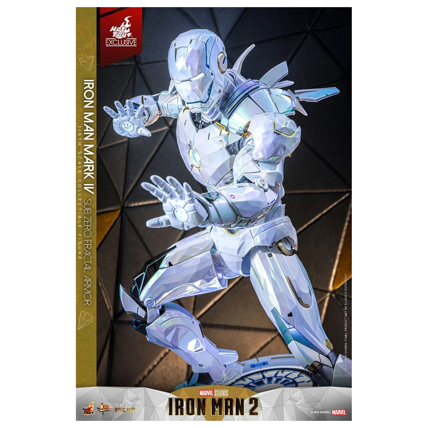 Iron Man 2 Movie Masterpiece tlakově litá akční figurka 1/6 Iron Man Mark IV (Sub-Zero Fractal Armor) Hot Toys Exkluzivní 33 cm fotografii produktu