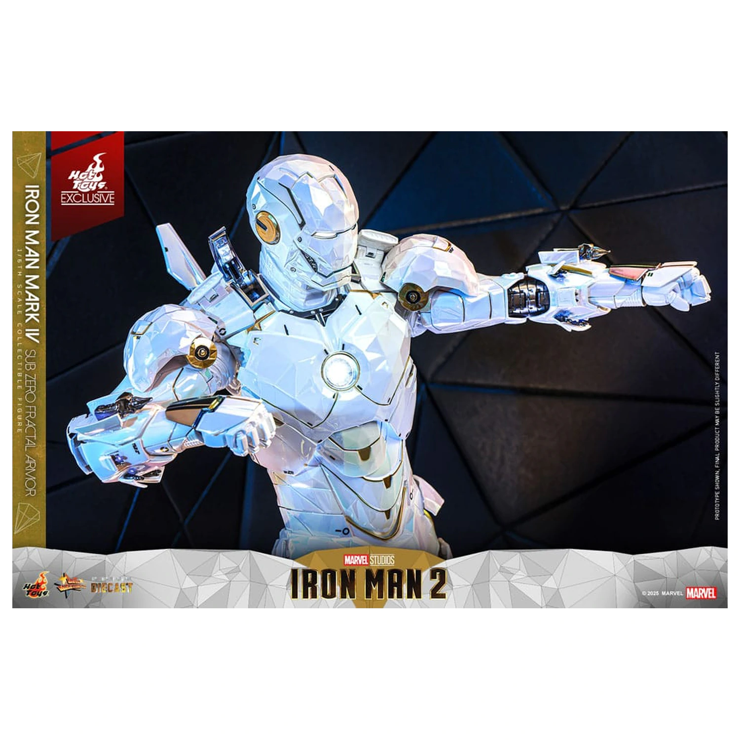 Iron Man 2 Movie Masterpiece tlakově litá akční figurka 1/6 Iron Man Mark IV (Sub-Zero Fractal Armor) Hot Toys Exkluzivní 33 cm fotografii produktu