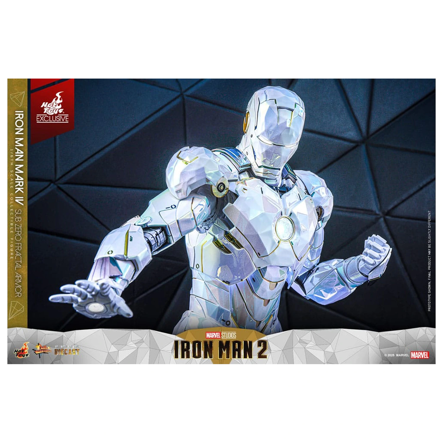 Iron Man 2 Movie Masterpiece tlakově litá akční figurka 1/6 Iron Man Mark IV (Sub-Zero Fractal Armor) Hot Toys Exkluzivní 33 cm fotografii produktu