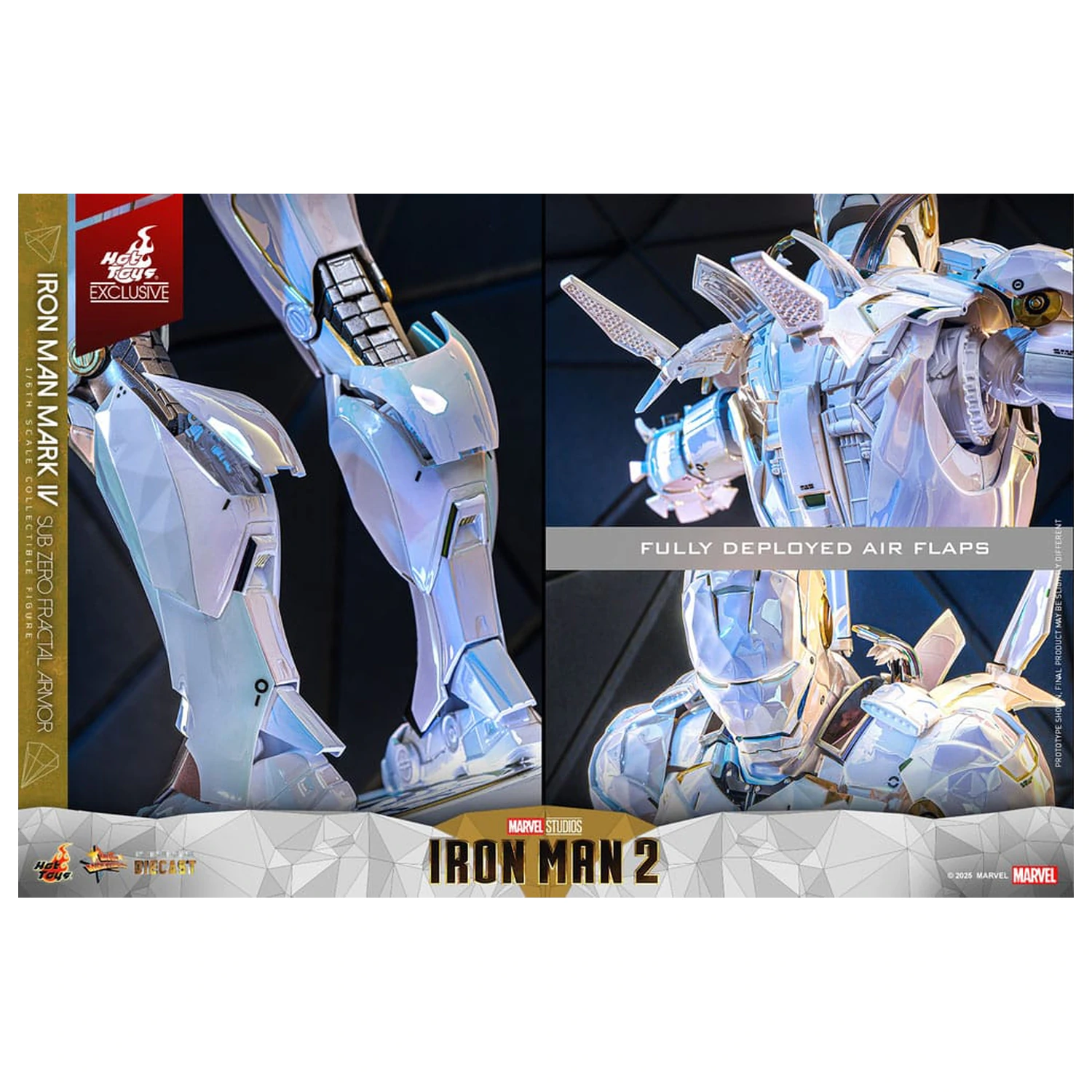 Iron Man 2 Movie Masterpiece tlakově litá akční figurka 1/6 Iron Man Mark IV (Sub-Zero Fractal Armor) Hot Toys Exkluzivní 33 cm fotografii produktu