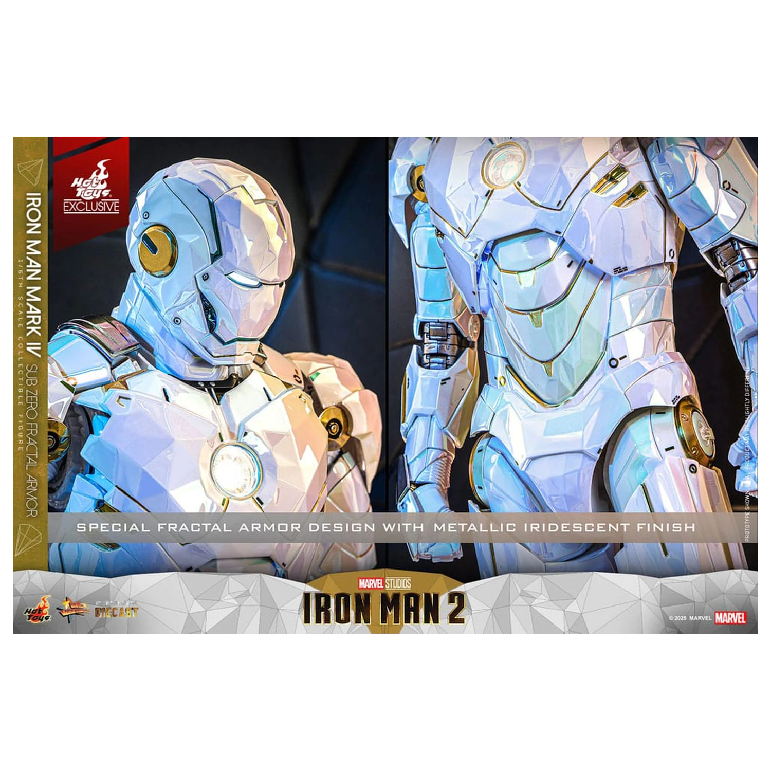 Iron Man 2 Movie Masterpiece tlakově litá akční figurka 1/6 Iron Man Mark IV (Sub-Zero Fractal Armor) Hot Toys Exkluzivní 33 cm fotografii produktu