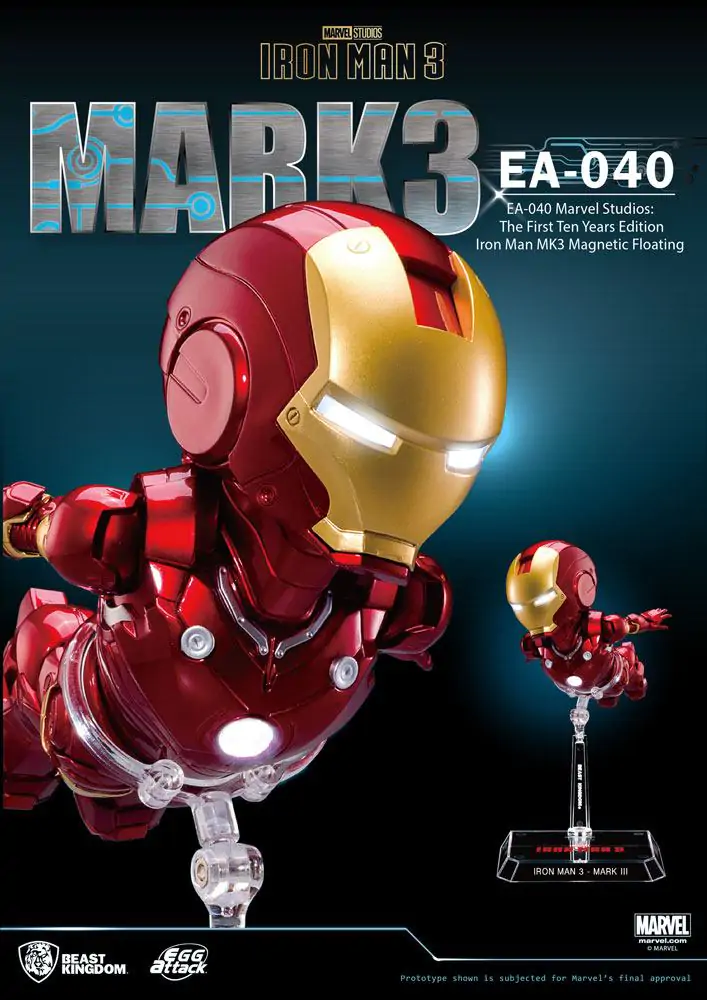 Iron Man 3 Egg Attack figurka plovoucí model Iron Man Mark III The First Ten Years Edition 16 cm fotografii produktu