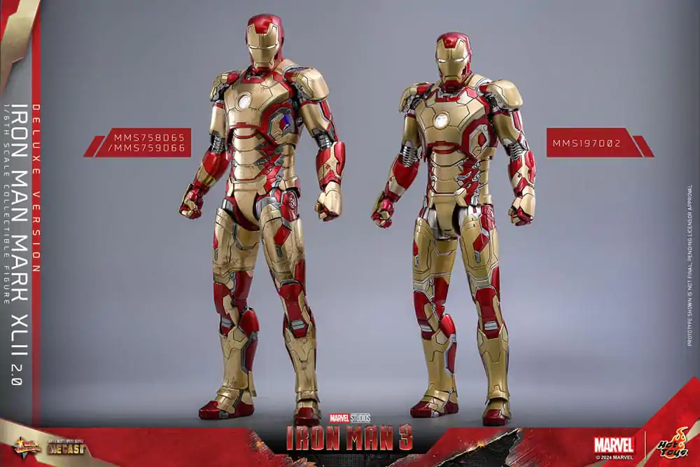 Iron Man 3 Movie Masterpiece Diecast akční figurka 1/6 Iron Man Mark XLII (2.0) Deluxe 32 cm fotografii produktu