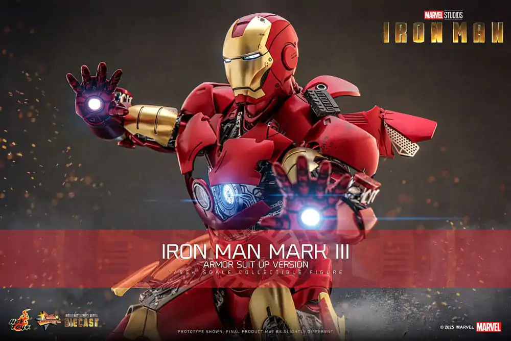 Iron Man Movie Masterpiece Diecast akční figurka 1/6 Iron Man Mark III (Armor Suit Up Version) 32 cm fotografii produktu