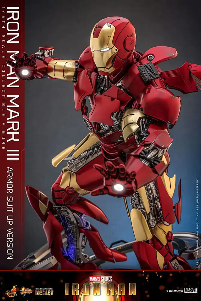 Iron Man Movie Masterpiece Diecast akční figurka 1/6 Iron Man Mark III (Armor Suit Up Version) 32 cm fotografii produktu