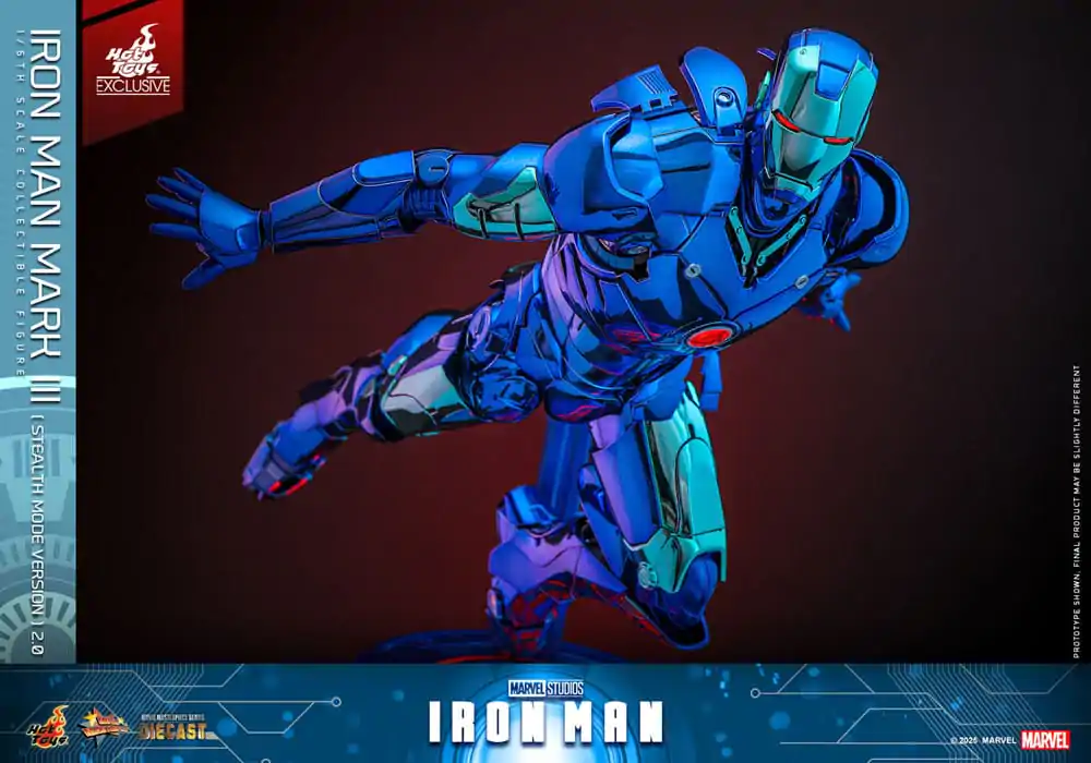Iron Man Movie Masterpiece Diecast akční figurka 1/6 Iron Man Mark III (Stealth Mode Ver.) 2.0 Hot Toys Exclusive 33 cm fotografii produktu