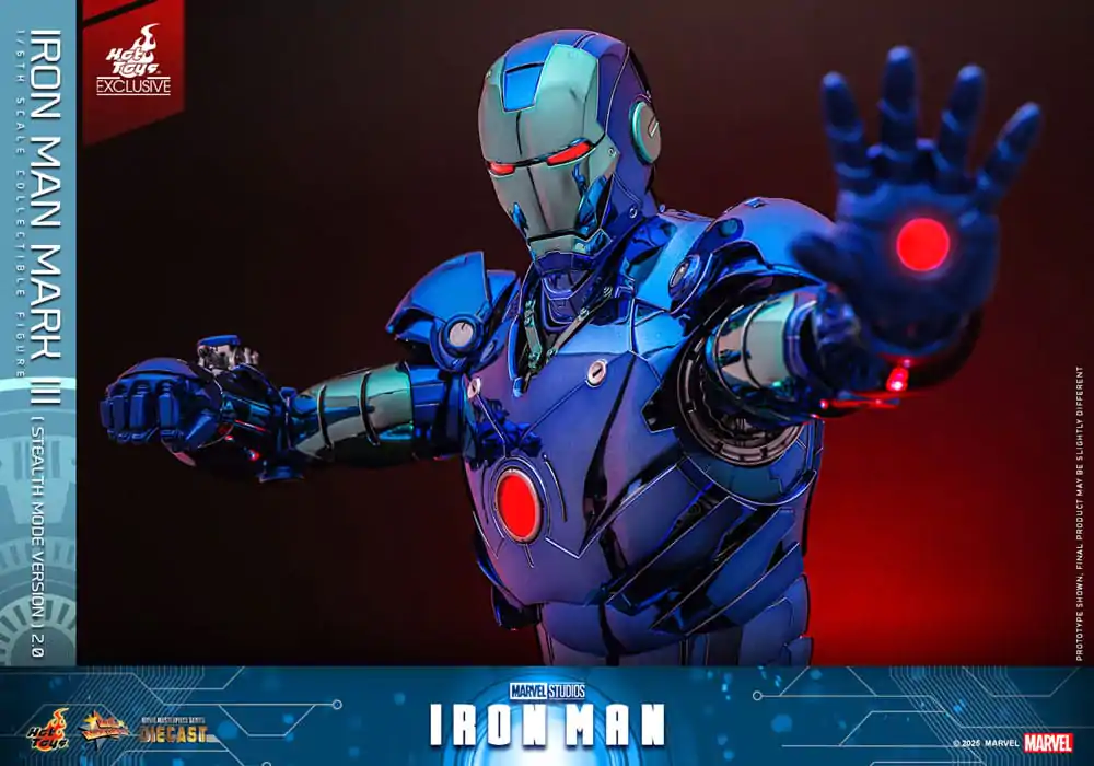 Iron Man Movie Masterpiece Diecast akční figurka 1/6 Iron Man Mark III (Stealth Mode Ver.) 2.0 Hot Toys Exclusive 33 cm fotografii produktu